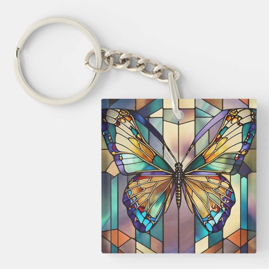 Glas in lood Butterfly Sleutelhanger (voorkant)