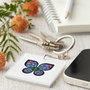 Glas in lood Butterfly Sleutelhanger
