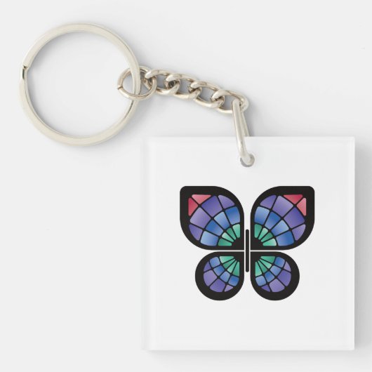 Glas in lood Butterfly Sleutelhanger (Voorkant)