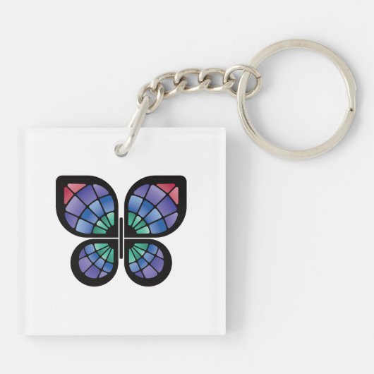 Glas in lood Butterfly Sleutelhanger (Achterkant)