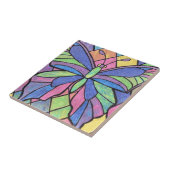 Glas in lood Butterfly Tile Tegeltje (Zijkant)