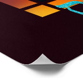 Glas in lood Candle Shabbat Shalom Hebrew Poster (Hoek)