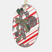 Glas in lood Candy Cane Keramisch Ornament (Links)