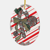 Glas in lood Candy Cane Keramisch Ornament (Voorkant)