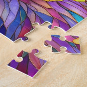 Glas in lood Cat 730 blauwgele vlinders Legpuzzel (Zijkant)