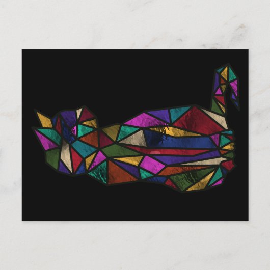 Glas in lood Cat Briefkaart (Voorkant)