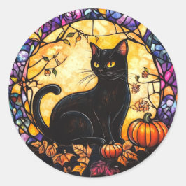 Glas in lood Cat in de Moonlight Stickers