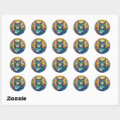 Glas in lood Cat Ronde Sticker (Vel)