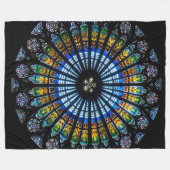 Glas in lood Cathedral Rosette Fleece Deken (Voorkant (Horizontaal))