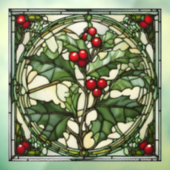 Glas in lood Christimas: Yule Holly Raamsticker (Vel 3)