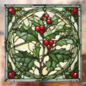 Glas in lood Christimas: Yule Holly Raamsticker (Vel 2)