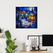 Glas in lood Christmas Art Poster (Thuiskantoor)