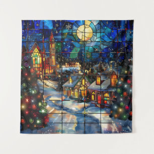 Glas in lood Christmas Art Tapestry Wandkleed