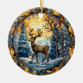 Glas in lood Christmas Deer Ornament (Voorkant)