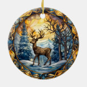 Glas in lood Christmas Deer Ornament (Achterkant)