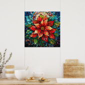 Glas in lood Christmas Poinsettia Poster (Keuken)