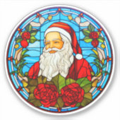 Glas in lood Christmas Santa Ornament-67673 Sticker (Voorkant)