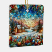 Glas in lood Christmas Scene Ornament (Rechts)