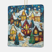 Glas in lood Christmas Scene Ornament (Links)