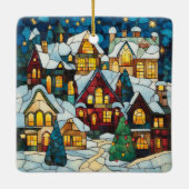 Glas in lood Christmas Scene Ornament (Achterkant)