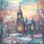 Glas in lood Church Custom-Cut Vinyl Sticker (Voorkant)