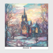 Glas in lood Church Custom-Cut Vinyl Sticker (Vel)