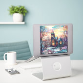 Glas in lood Church Custom-Cut Vinyl Sticker (Laptop op bureau)