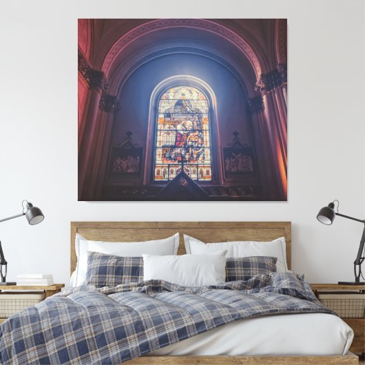 Glas in lood Church Window Canvas Afdruk (Insitu (Slaapkamer))