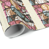 Glas in lood Church Window St. Dominic Rosary Cadeaupapier (Rol Hoek)