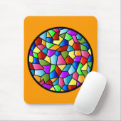 Glas in lood Circle Mousepad Muismat (Met muis)