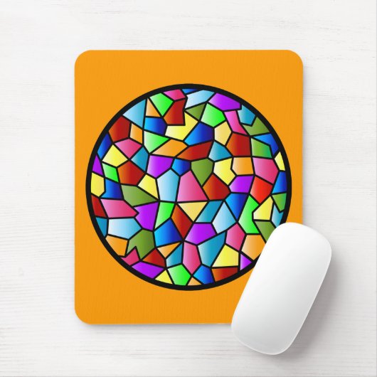 Glas in lood Circle Mousepad Muismat (Met muis)