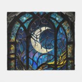 Glas in lood Crescent Moon Fleece Deken (Voorkant (Horizontaal))
