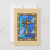 Glas in lood Cross begrafenis bedankkaart (Voorkant)