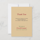 Glas in lood Cross begrafenis bedankkaart (Achterkant)