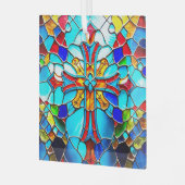 Glas in lood Cross Lightcatcher Glass Ornament (Voorkant links)