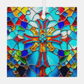 Glas in lood Cross Lightcatcher Glass Ornament (Achterkant)