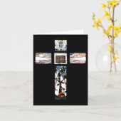 Glas in lood Cross Note-Kaart Kaart (Gele Bloem)