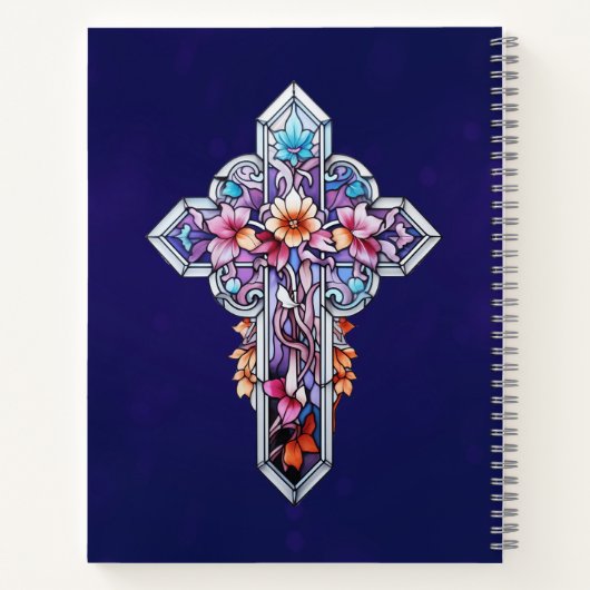 Glas in lood Cross Prayer Journal Notitieboek (Achterkant)