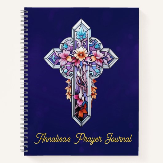 Glas in lood Cross Prayer Journal Notitieboek (Voorkant)