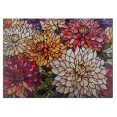 Glas-in-lood Dahlia Kunst Snijplank (Voorkant)