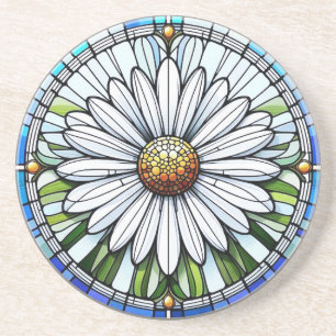 Glas in lood Daisy #3 Zandsteen Onderzetter