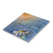 Glas in lood Daisy in de zon Tegeltje (Zijkant)