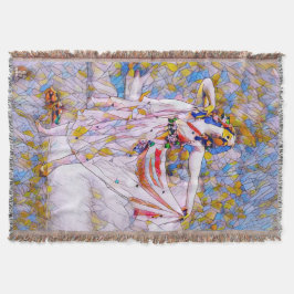 Glas in lood danser in vloeiende kleding deken