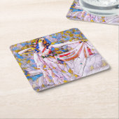 Glas in lood danser in vloeiende kleding kartonnen onderzetters (Schuin)