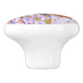 Glas in lood danser in vloeiende kleding keramische knop (Zijkant)