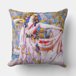 Glas in lood danser in vloeiende kleding kussen