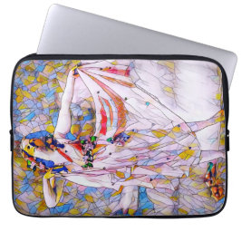 Glas in lood danser in vloeiende kleding laptop sleeve
