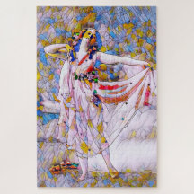 Glas in lood danser in vloeiende kleding