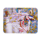 Glas in lood danser in vloeiende kleding magneet (Horizontaal)