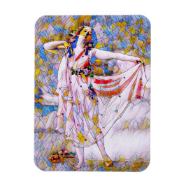 Glas in lood danser in vloeiende kleding magneet